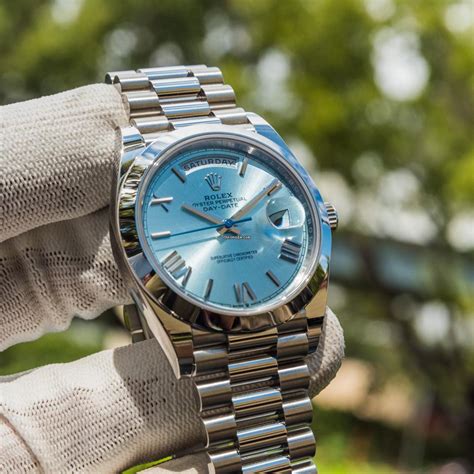 rolex day date 40 platinum ice blue price|Rolex Day-Date platinum 40mm.